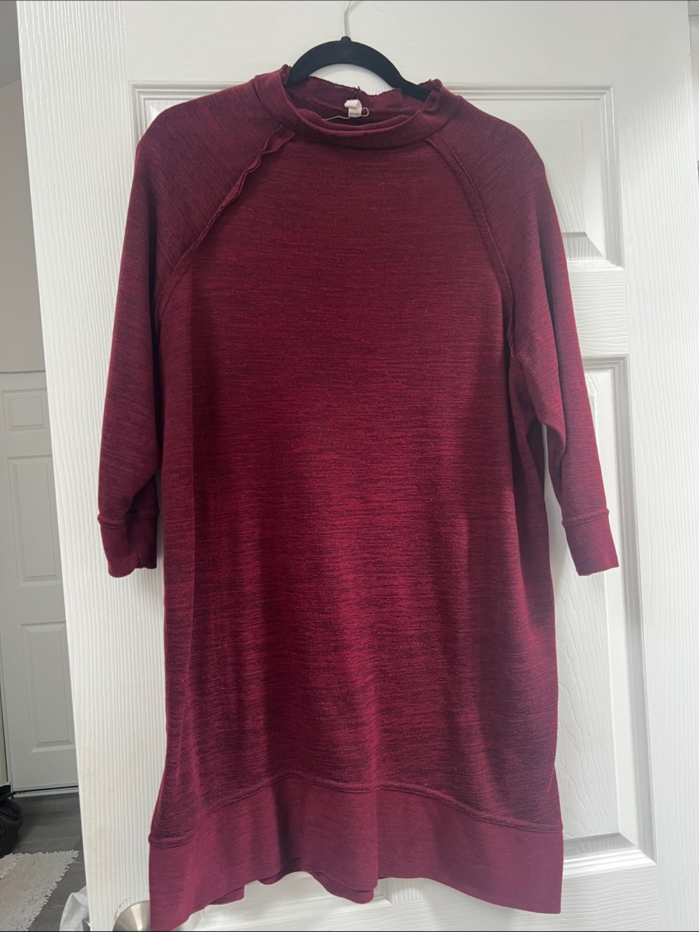 Cozy Wine Red Long Sweater Dress